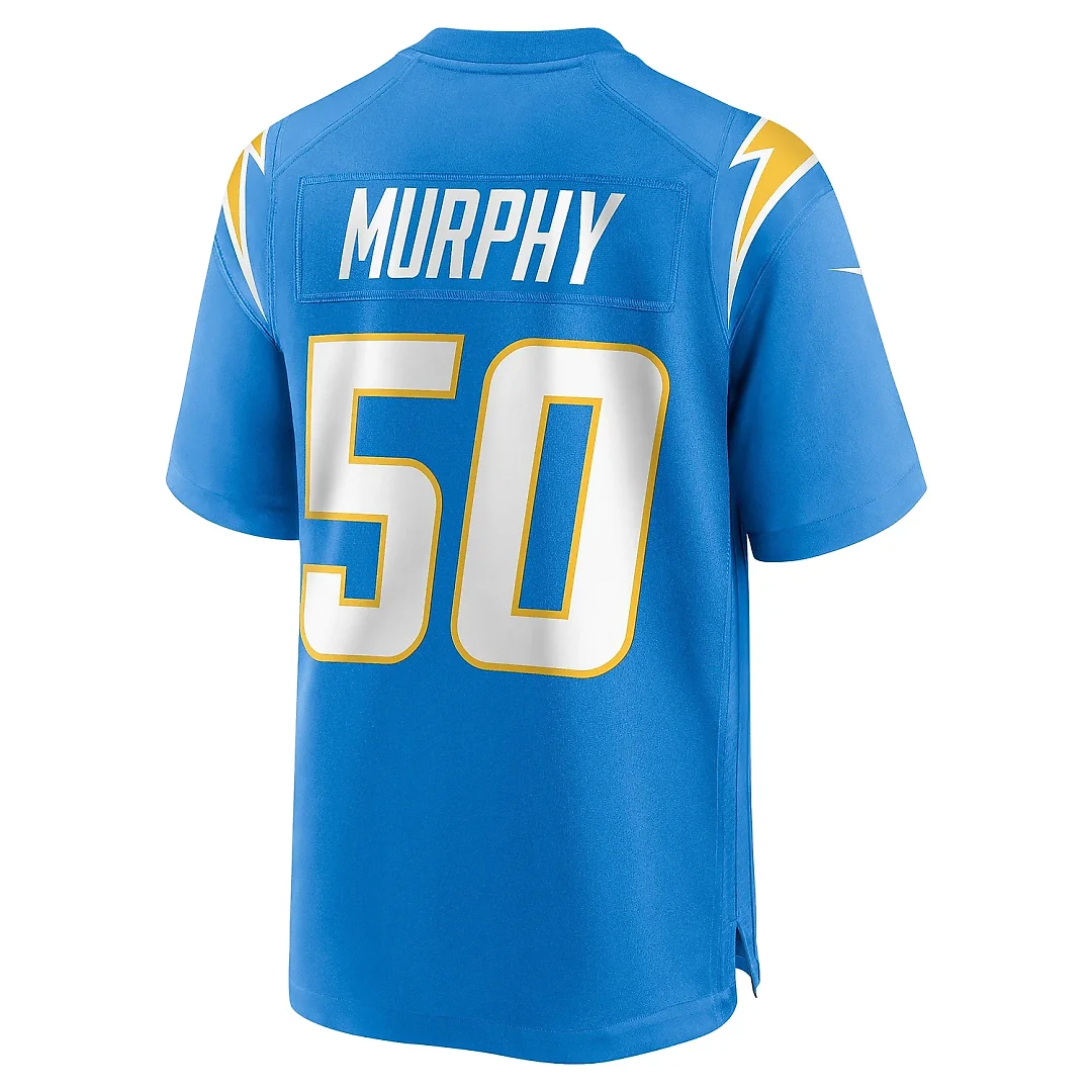 Zennovawear Men's Los Angeles Chargers Caleb Murphy Powder Blue Team Game Jersey