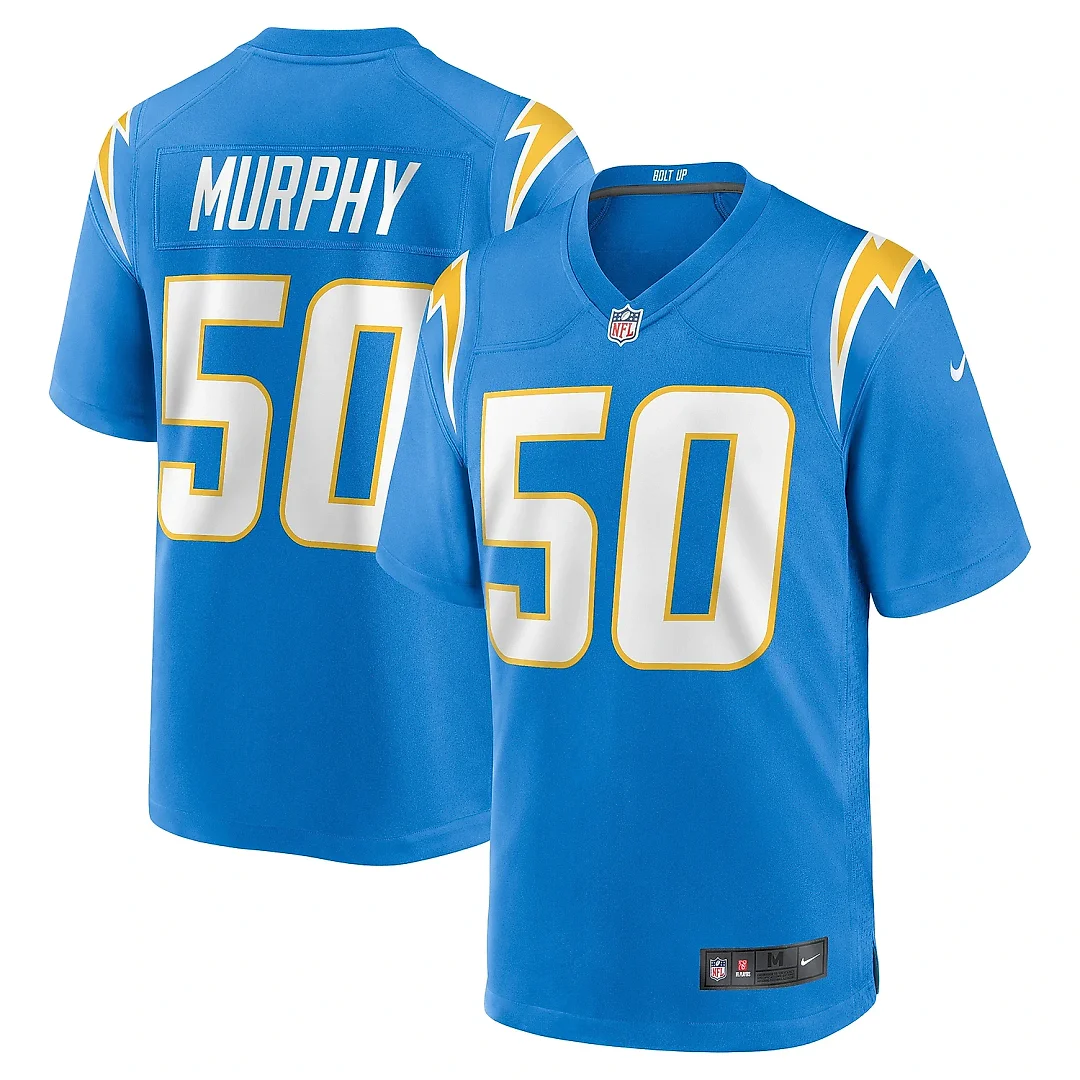 Zennovawear Men's Los Angeles Chargers Caleb Murphy Powder Blue Team Game Jersey