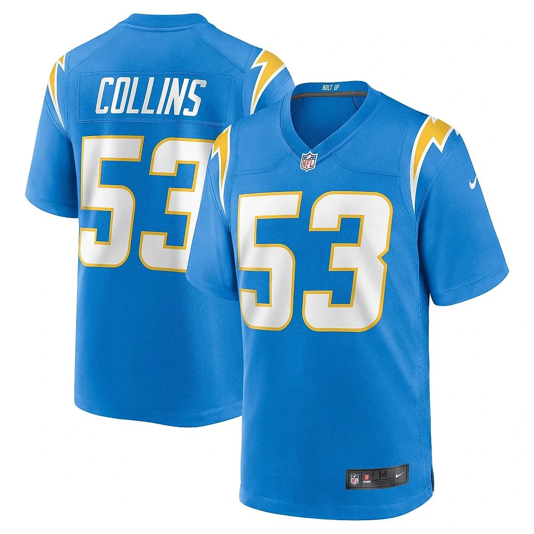 Zennovawear Men's Los Angeles Chargers Chris Collins Powder Blue Team Game Jersey