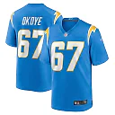 Zennovawear Men's Los Angeles Chargers CJ Okoye Powder Blue Team Game Jersey