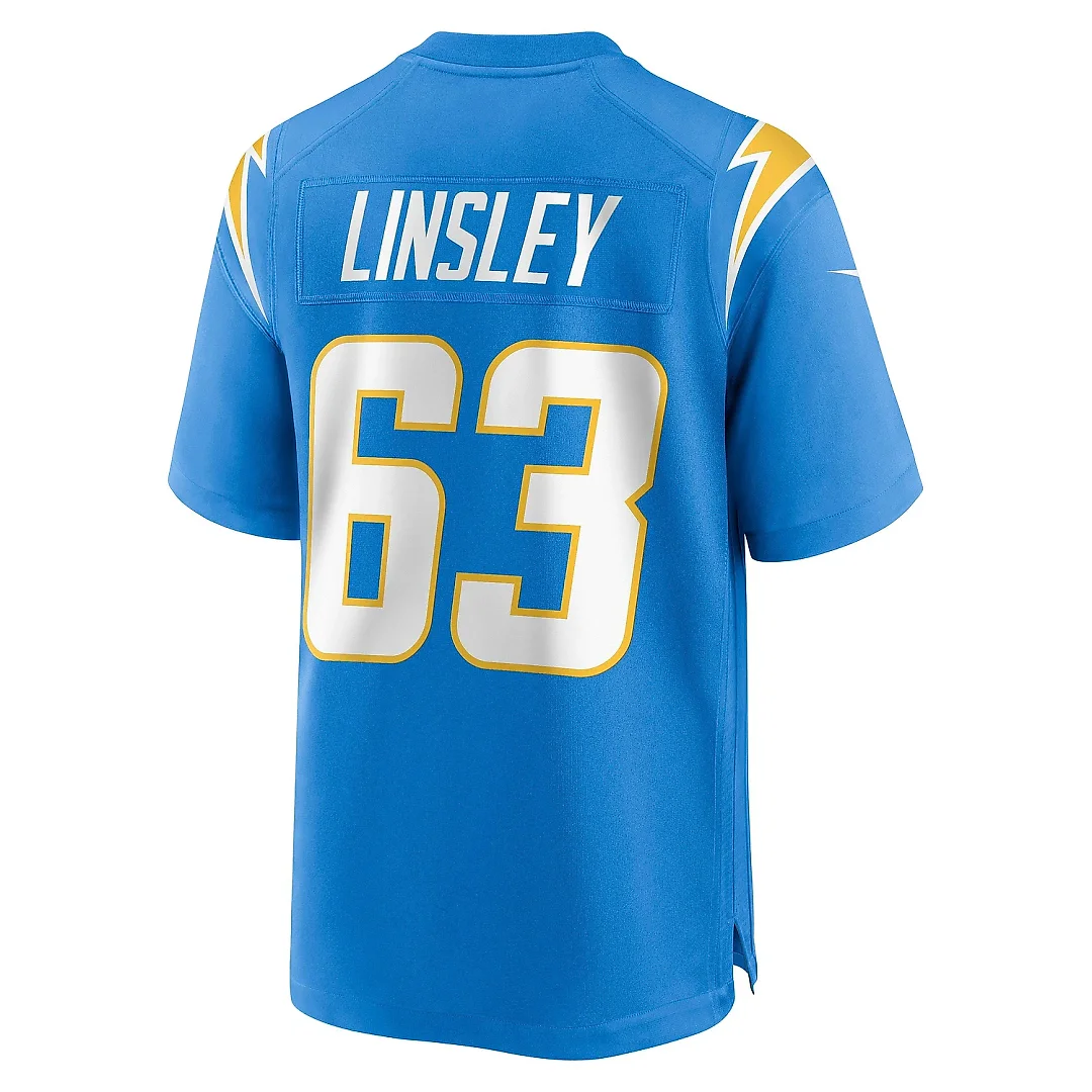Zennovawear Men's Los Angeles Chargers Corey Linsley Powder Blue Game Player Jersey