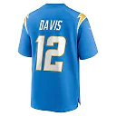 Zennovawear Men's Los Angeles Chargers Derius Davis Powder Blue Team Game Jersey