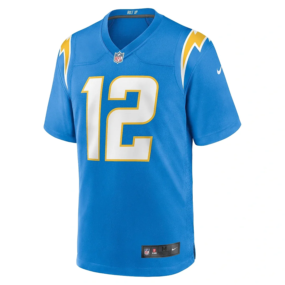 Zennovawear Men's Los Angeles Chargers Derius Davis Powder Blue Team Game Jersey