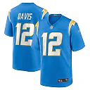 Zennovawear Men's Los Angeles Chargers Derius Davis Powder Blue Team Game Jersey
