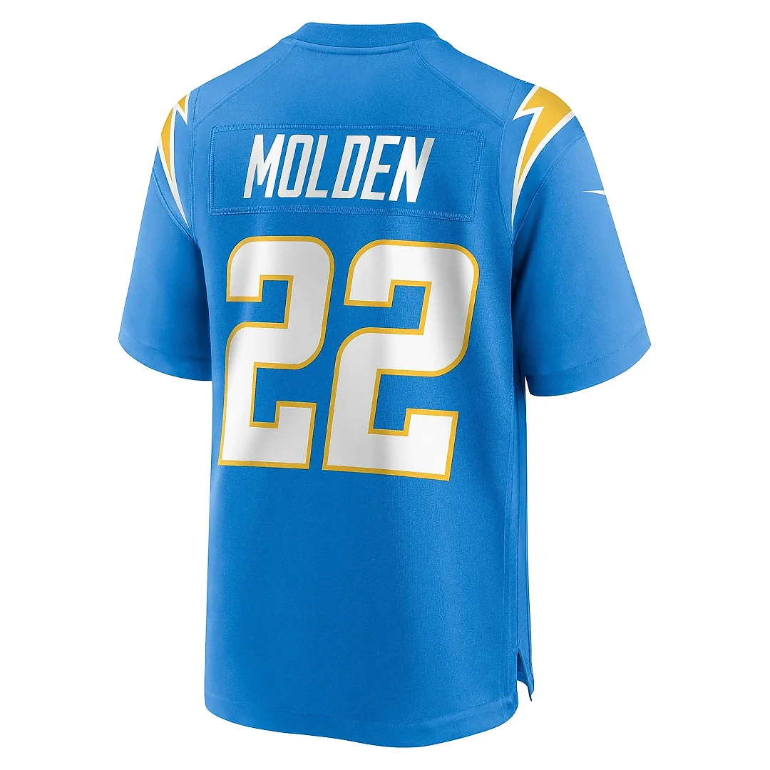 Zennovawear Men's Los Angeles Chargers Elijah Molden Powder Blue Team Game Jersey