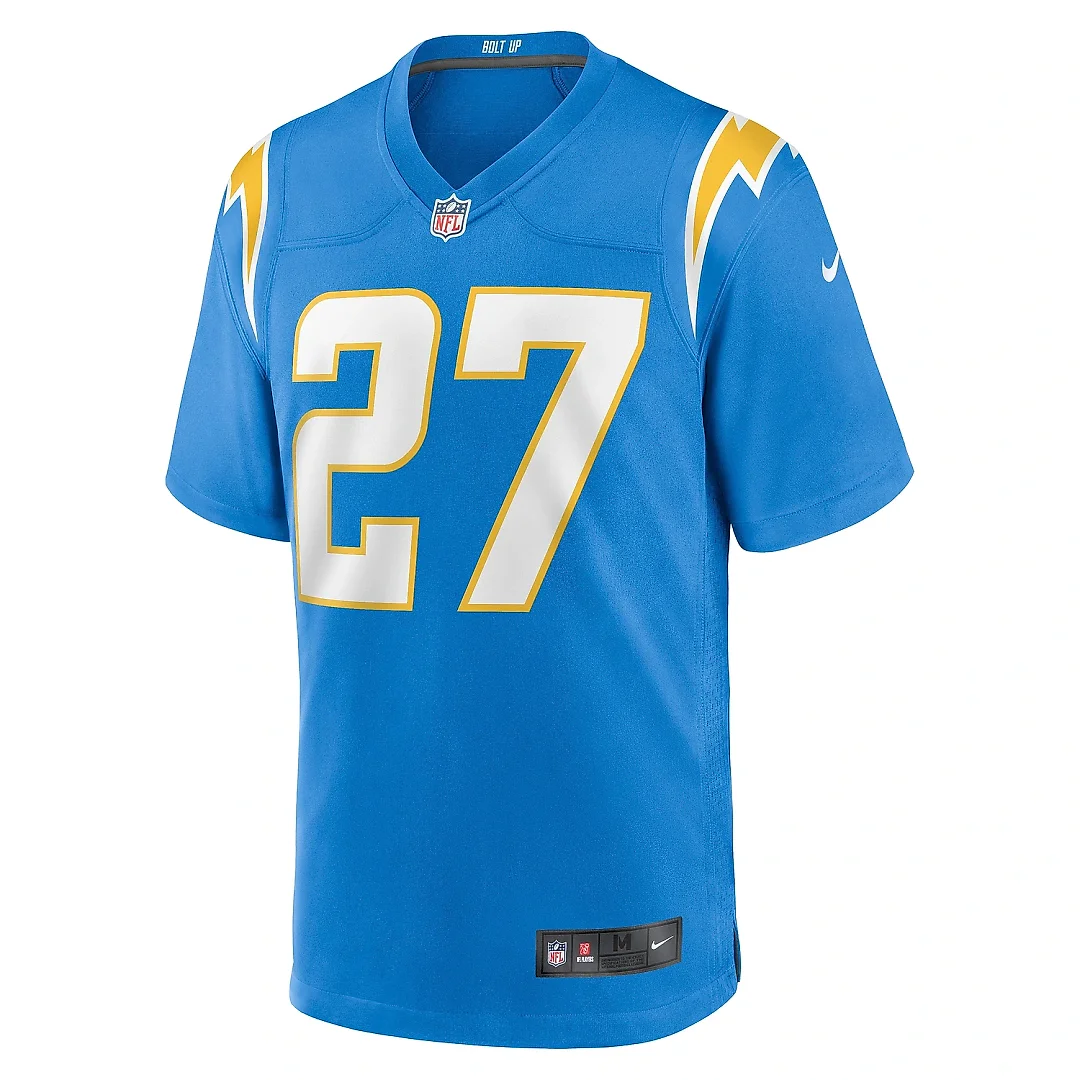 Zennovawear Men's Los Angeles Chargers Essang Bassey Powder Blue Game Jersey