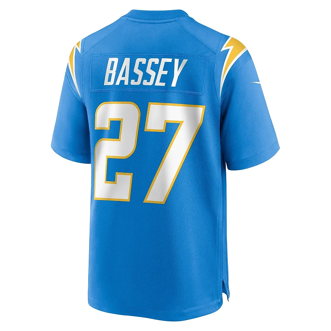 Zennovawear Men's Los Angeles Chargers Essang Bassey Powder Blue Game Jersey