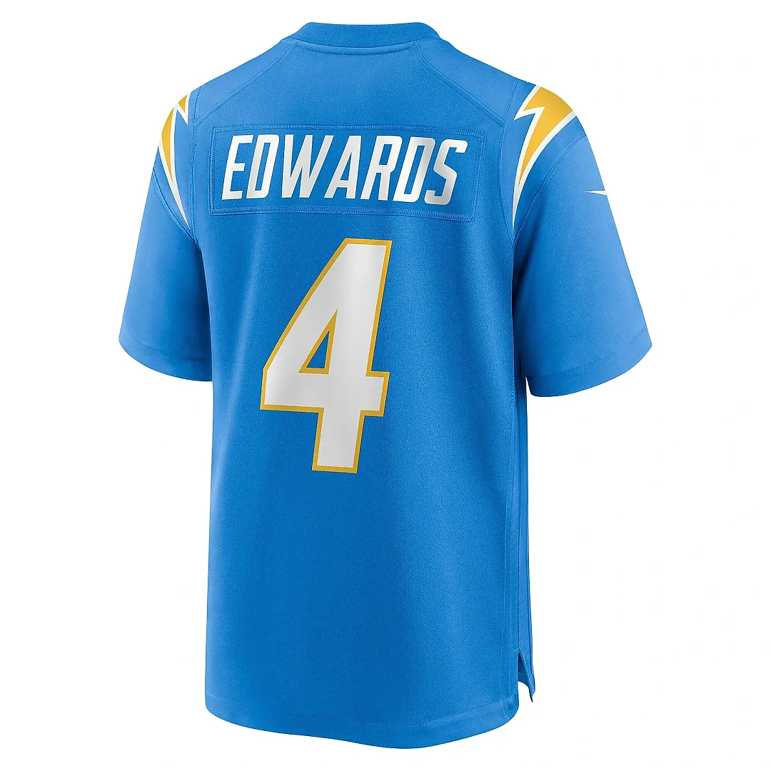 Zennovawear Men's Los Angeles Chargers Gus Edwards Powder Blue Game Jersey