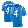 Zennovawear Men's Los Angeles Chargers Gus Edwards Powder Blue Game Jersey