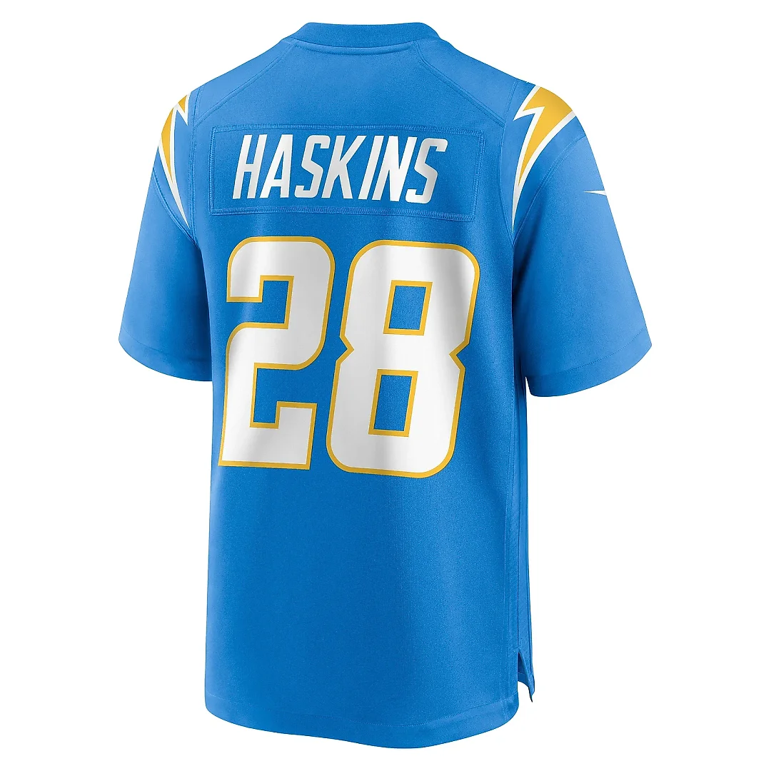 Zennovawear Men's Los Angeles Chargers Hassan Haskins Powder Blue Team Game Jersey