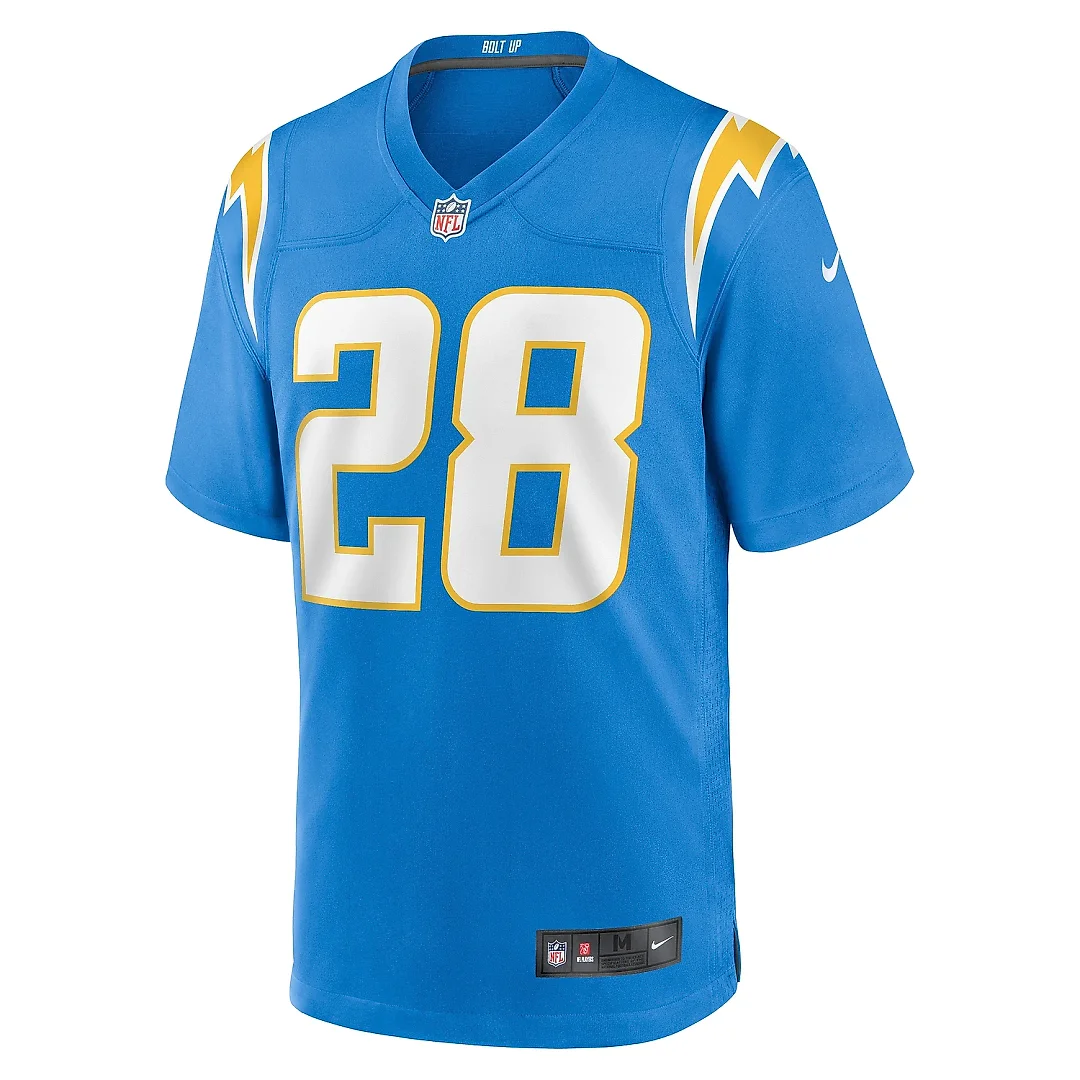 Zennovawear Men's Los Angeles Chargers Hassan Haskins Powder Blue Team Game Jersey