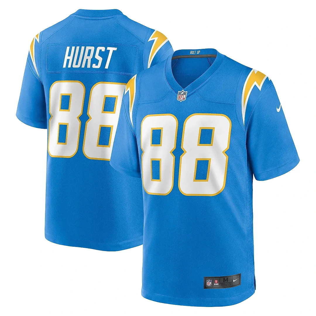 Zennovawear Men's Los Angeles Chargers Hayden Hurst Powder Blue Game Jersey