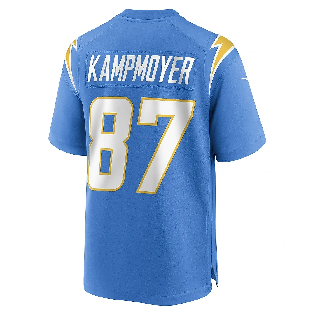 Zennovawear Men's Los Angeles Chargers Hunter Kampmoyer Powder Blue Game Player Jersey