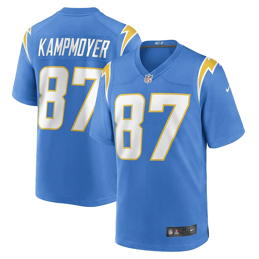 Zennovawear Men's Los Angeles Chargers Hunter Kampmoyer Powder Blue Game Player Jersey