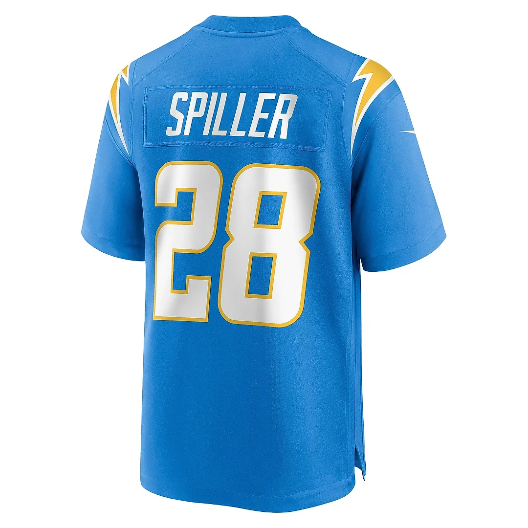 Zennovawear Men's Los Angeles Chargers Isaiah Spiller Powder Blue Game Jersey