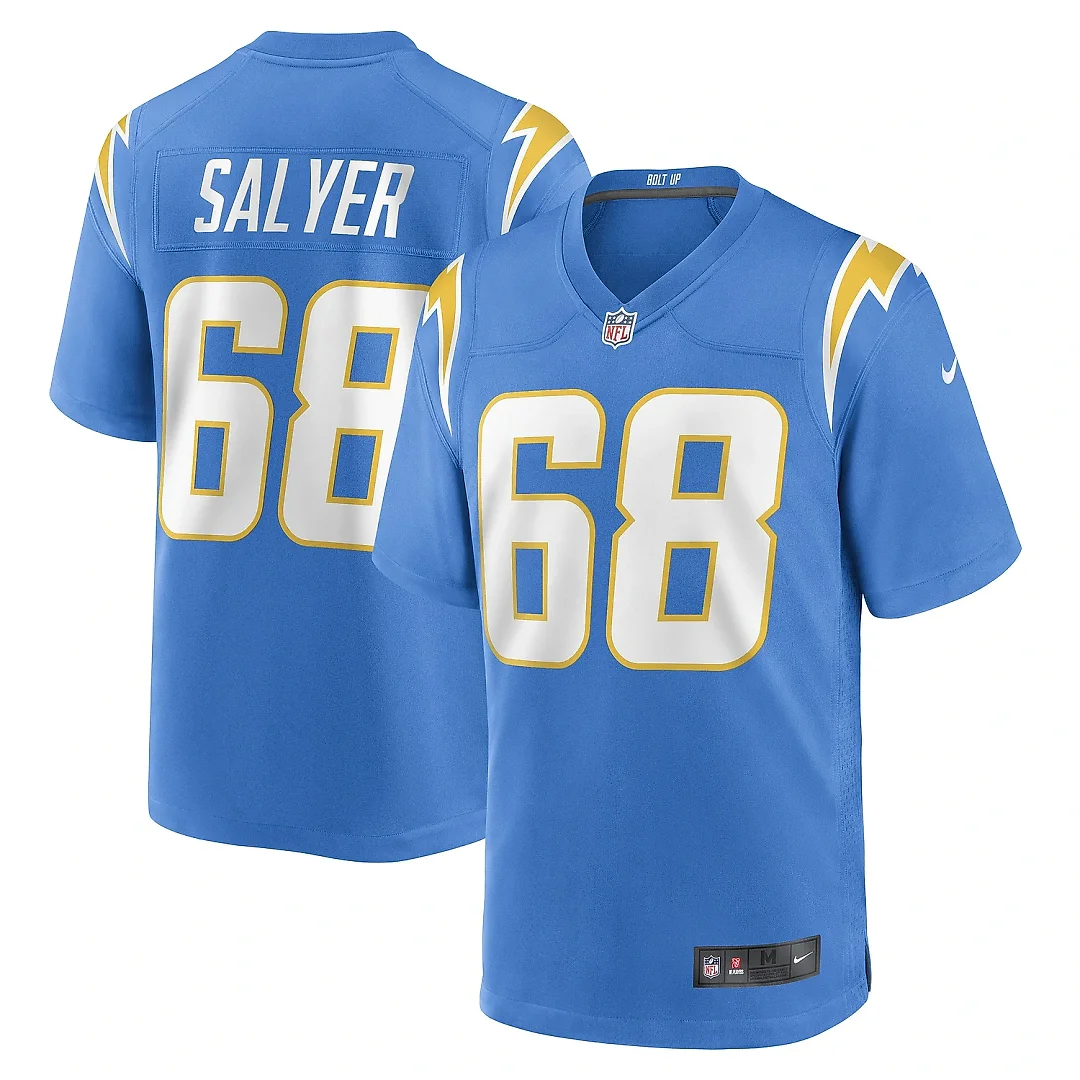 Zennovawear Men's Los Angeles Chargers Jamaree Salyer Powder Blue Game Player Jersey