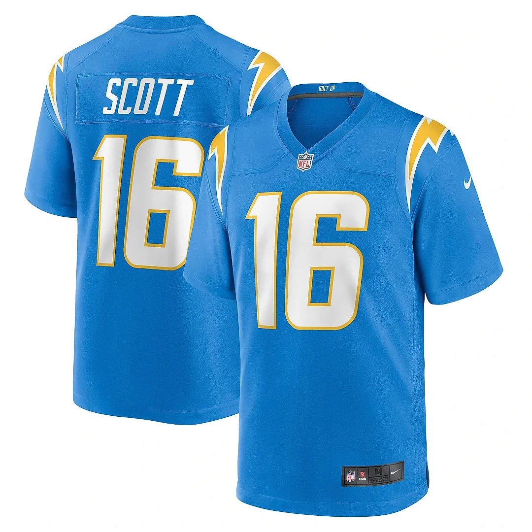 Zennovawear Men's Los Angeles Chargers JK Scott Powder Blue Game Jersey
