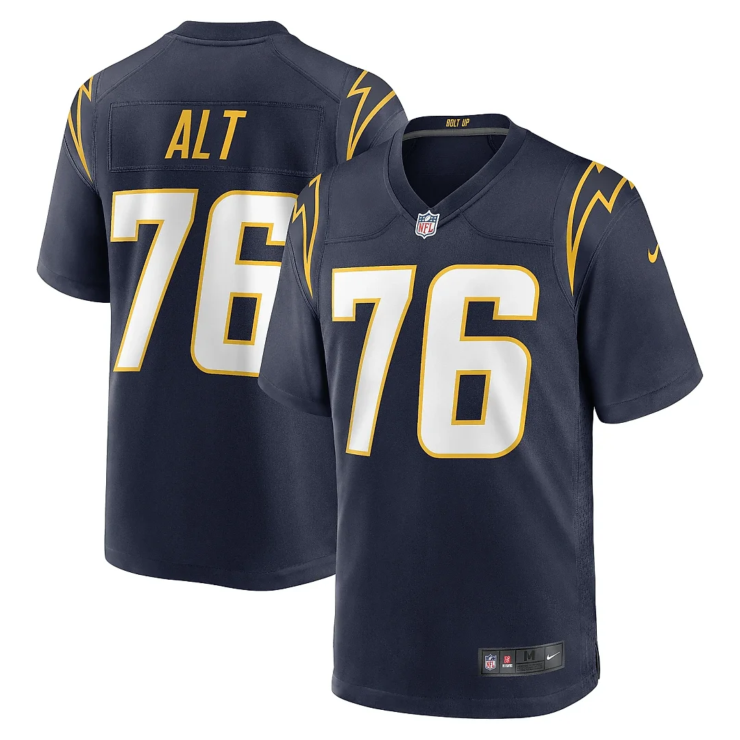 Zennovawear Men's Los Angeles Chargers Joe Alt Navy Player Game Jersey
