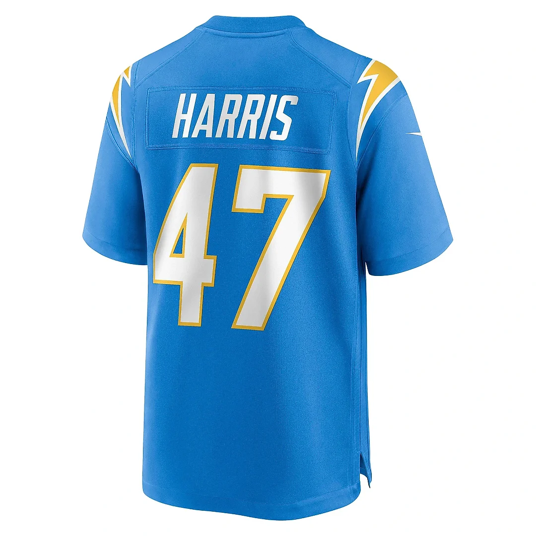 Zennovawear Men's Los Angeles Chargers Josh Harris Powder Blue Game Jersey