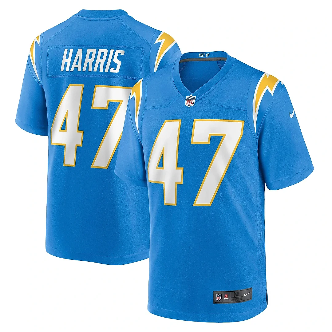 Zennovawear Men's Los Angeles Chargers Josh Harris Powder Blue Game Jersey