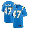 Zennovawear Men's Los Angeles Chargers Josh Harris Powder Blue Game Jersey