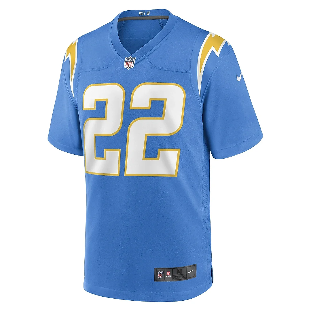 Zennovawear Men's Los Angeles Chargers JT Woods Powder Blue Game Player Jersey