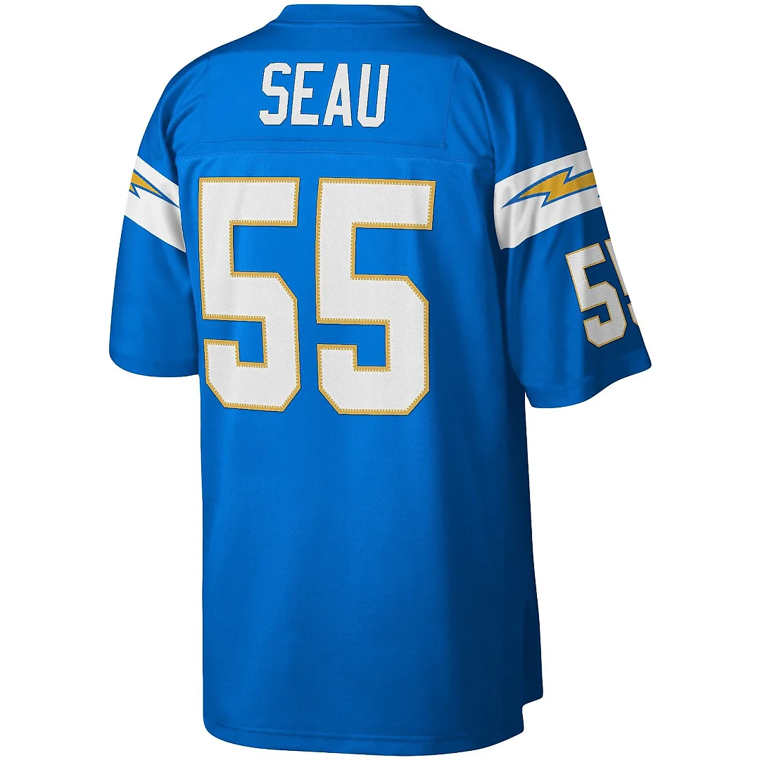 Zennovawear Men's Los Angeles Chargers Junior Seau Mitchell & Ness Powder Blue Big & Tall 2002 Retired Player Jersey