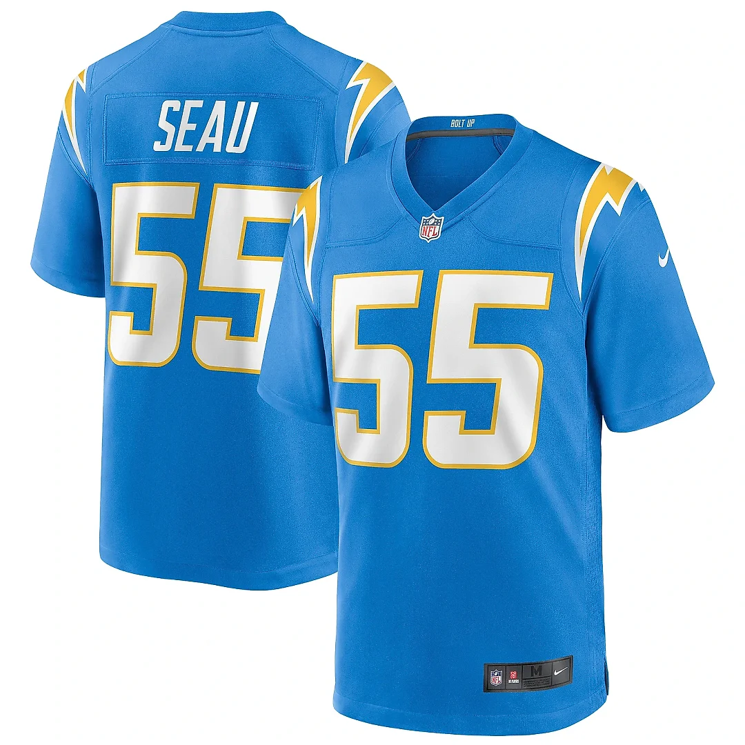 Zennovawear Men's Los Angeles Chargers Junior Seau Powder Blue Game Retired Player Jersey