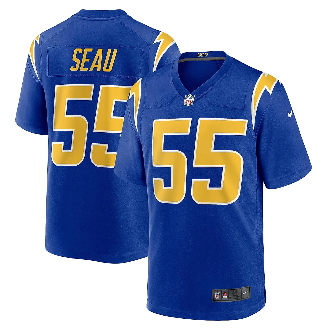 Zennovawear Men's Los Angeles Chargers Junior Seau Royal Retired Player Alternate Game Jersey