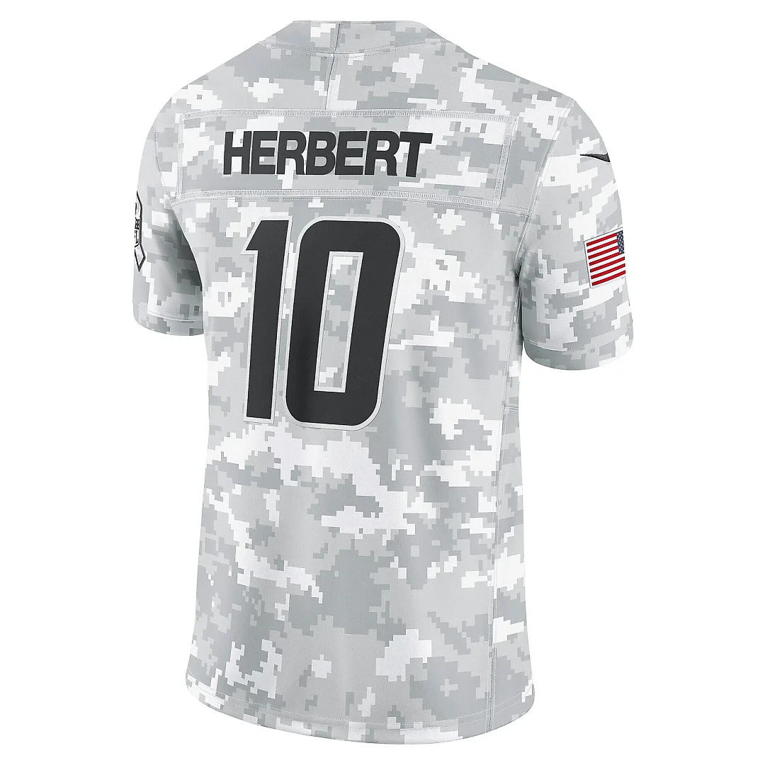 Zennovawear Men's Los Angeles Chargers Justin Herbert Arctic Camo 2024 Salute to Service Limited Jersey