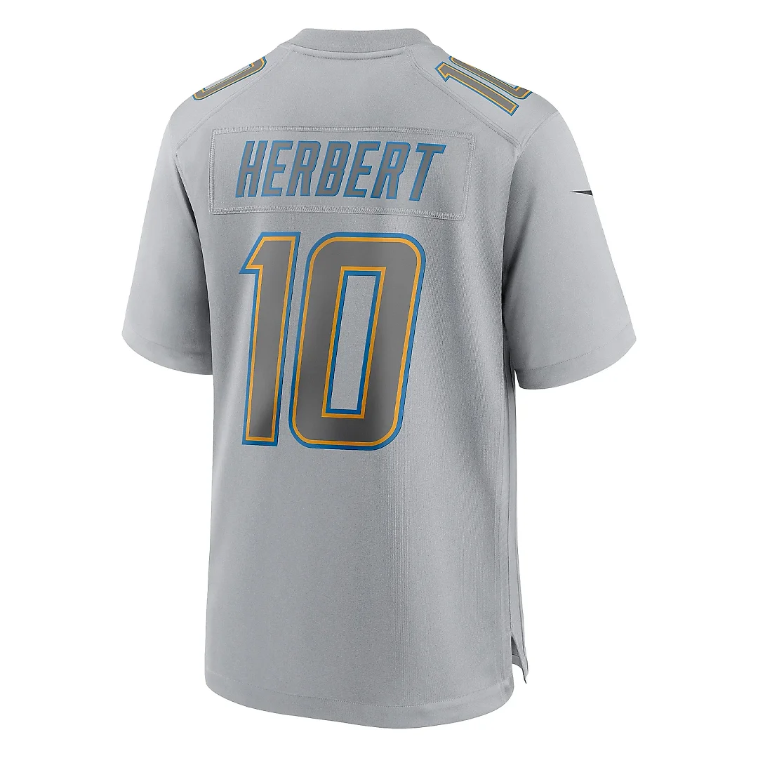 Zennovawear Men's Los Angeles Chargers Justin Herbert Gray Atmosphere Fashion Game Jersey