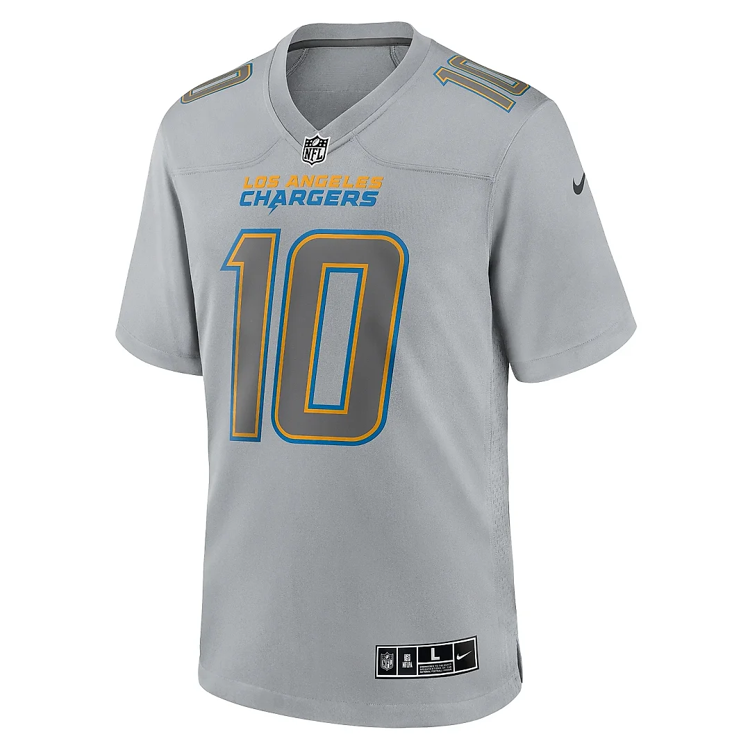 Zennovawear Men's Los Angeles Chargers Justin Herbert Gray Atmosphere Fashion Game Jersey