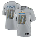 Zennovawear Men's Los Angeles Chargers Justin Herbert Gray Atmosphere Fashion Game Jersey