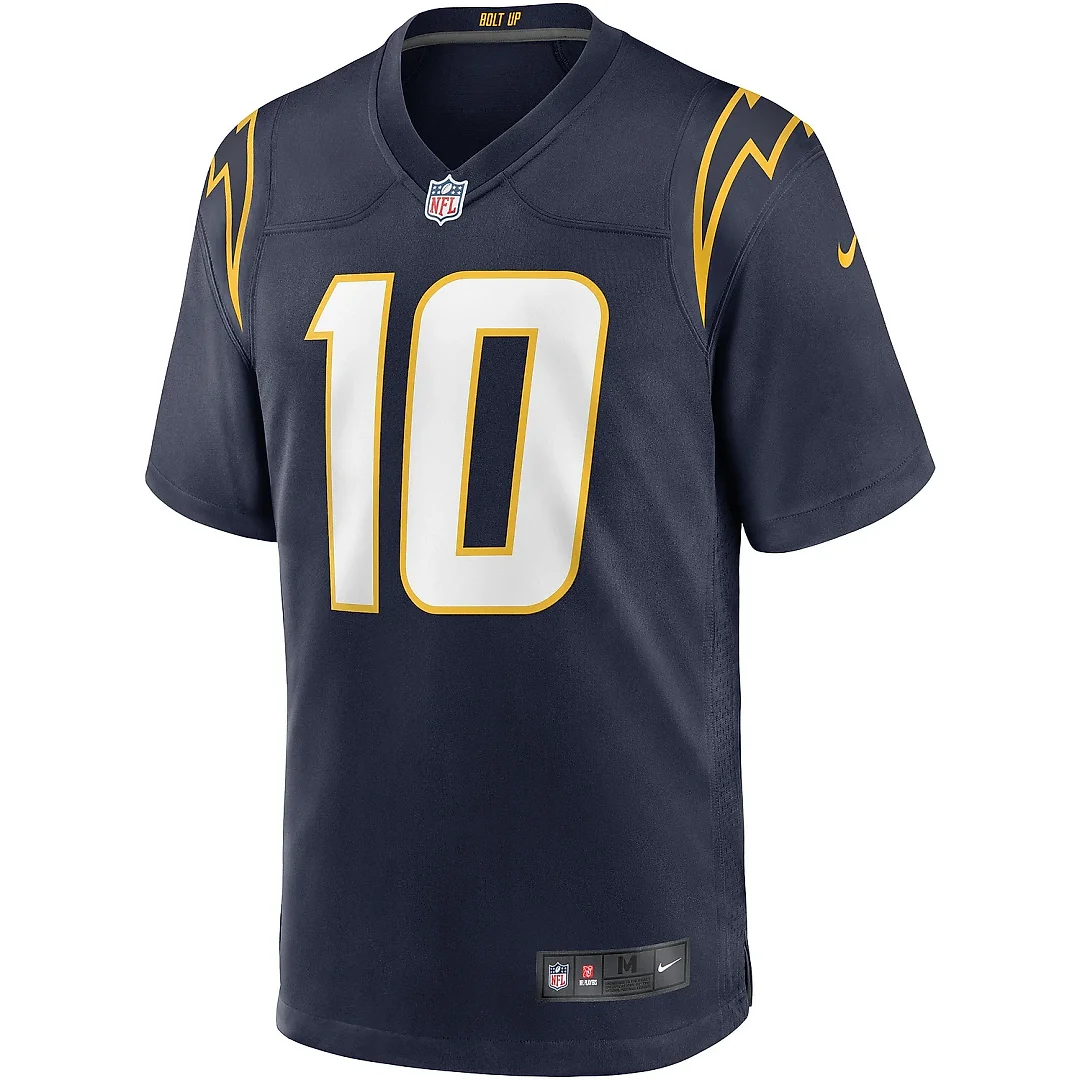 Zennovawear Men's Los Angeles Chargers Justin Herbert Navy Game Jersey