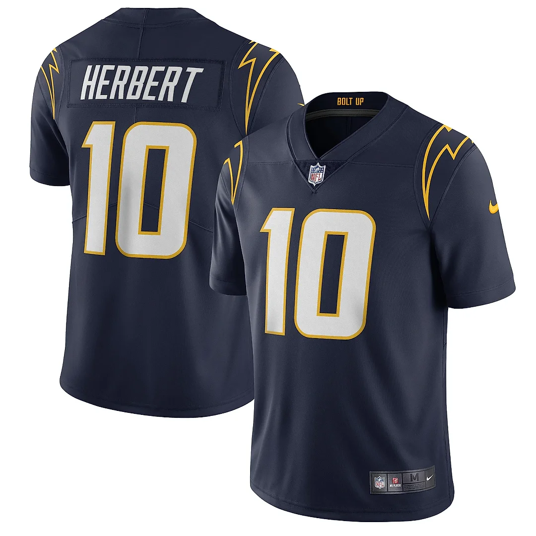 Zennovawear Men's Los Angeles Chargers Justin Herbert Navy Vapor Limited Jersey