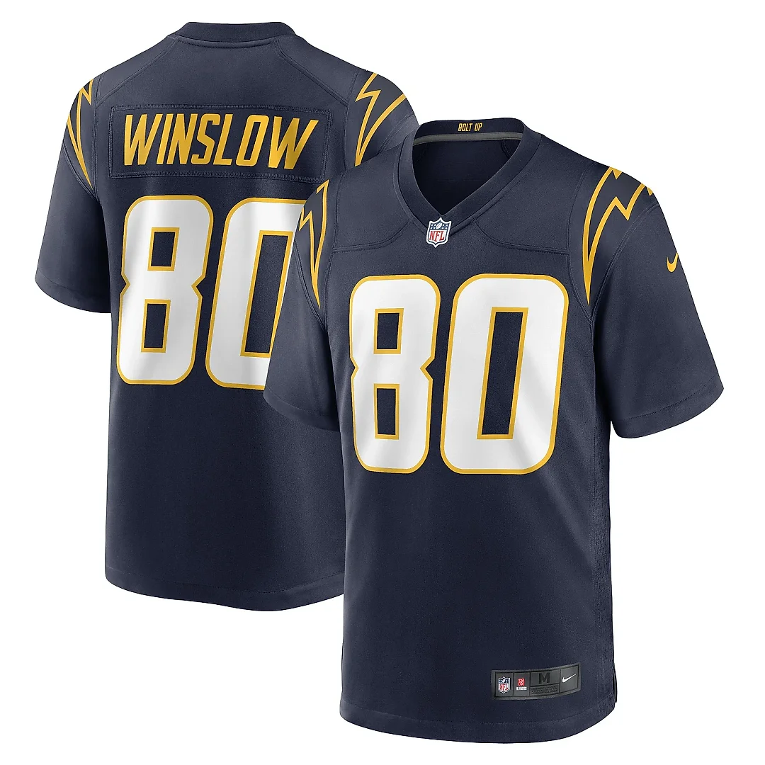 Zennovawear Men's Los Angeles Chargers Kellen Winslow Navy Retired Player Jersey