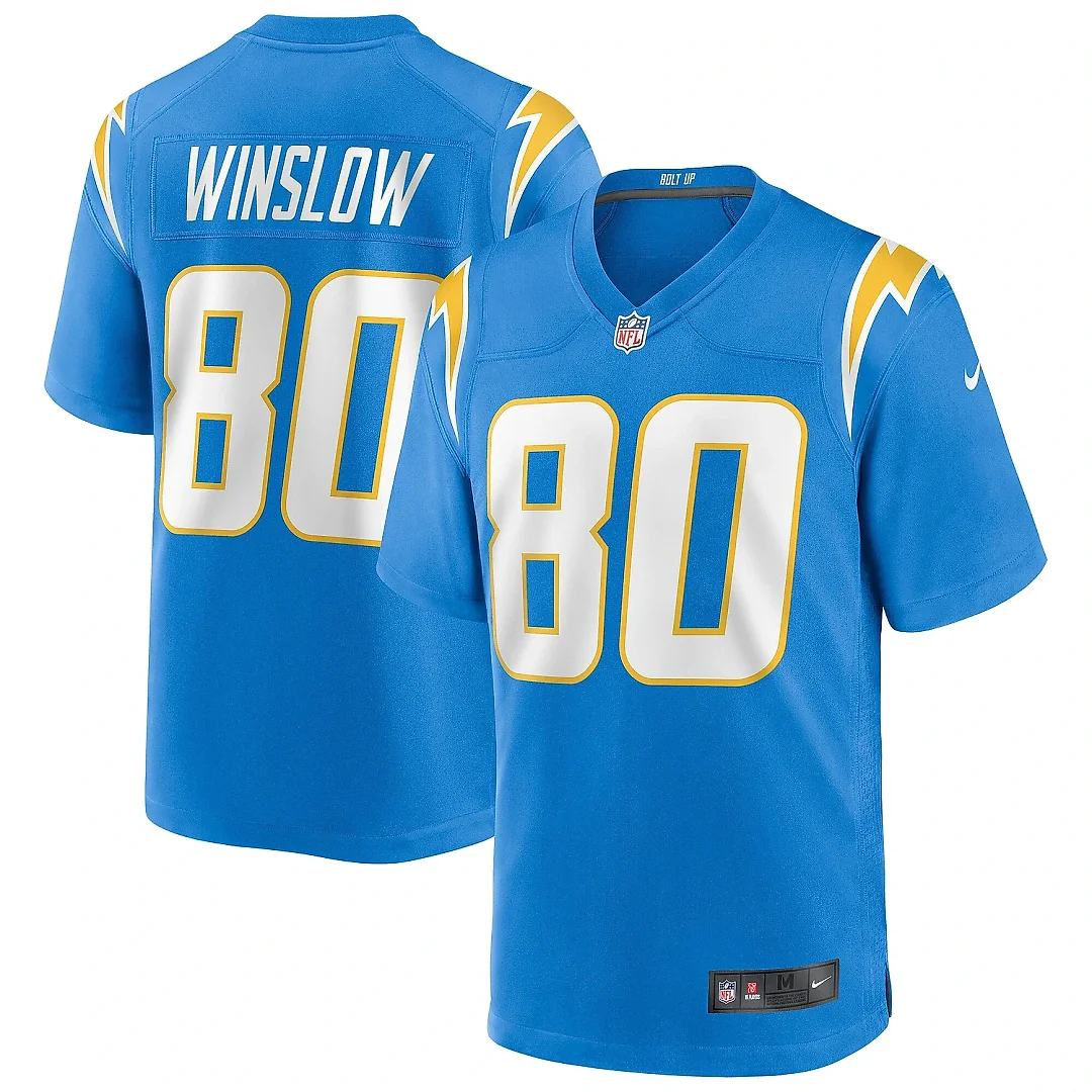 Zennovawear Men's Los Angeles Chargers Kellen Winslow Powder Blue Game Retired Player Jersey