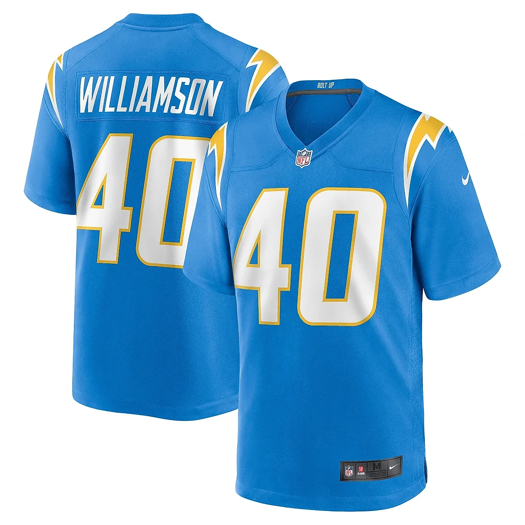 Zennovawear Men's Los Angeles Chargers Kendall Williamson Powder Blue Team Game Jersey