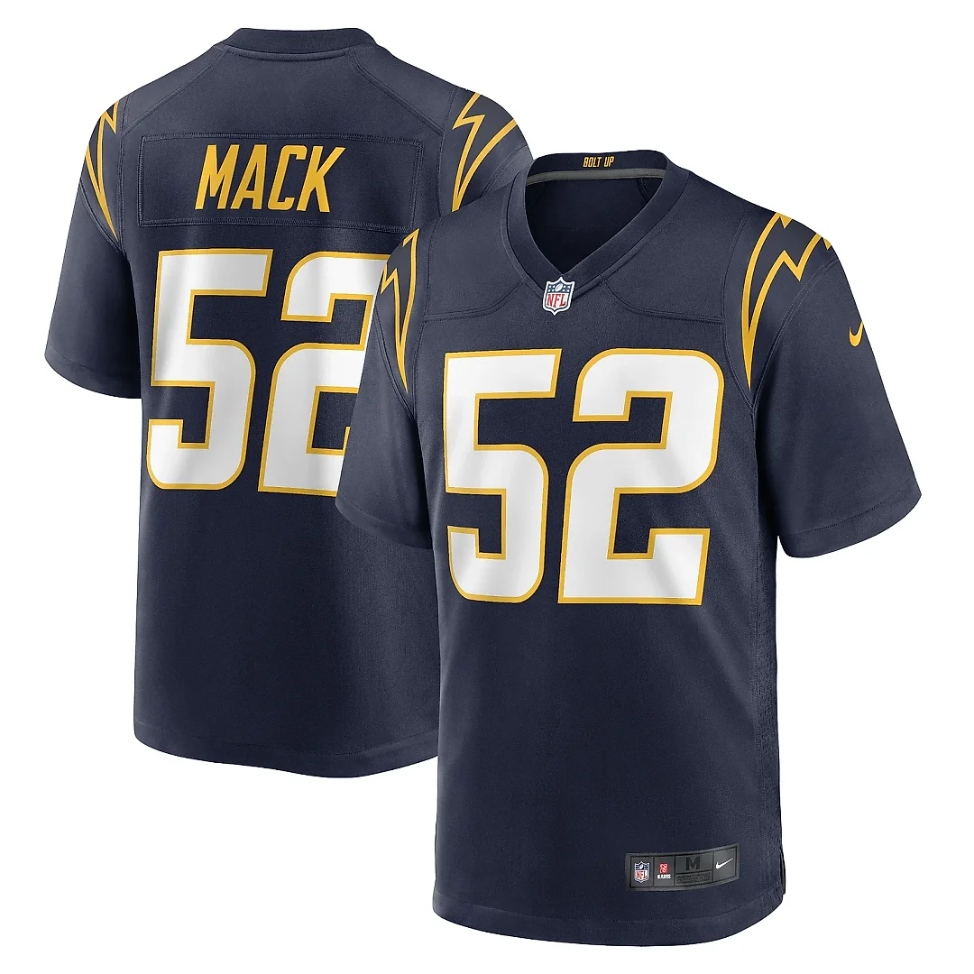 Zennovawear Men's Los Angeles Chargers Khalil Mack Navy Alternate Game Jersey