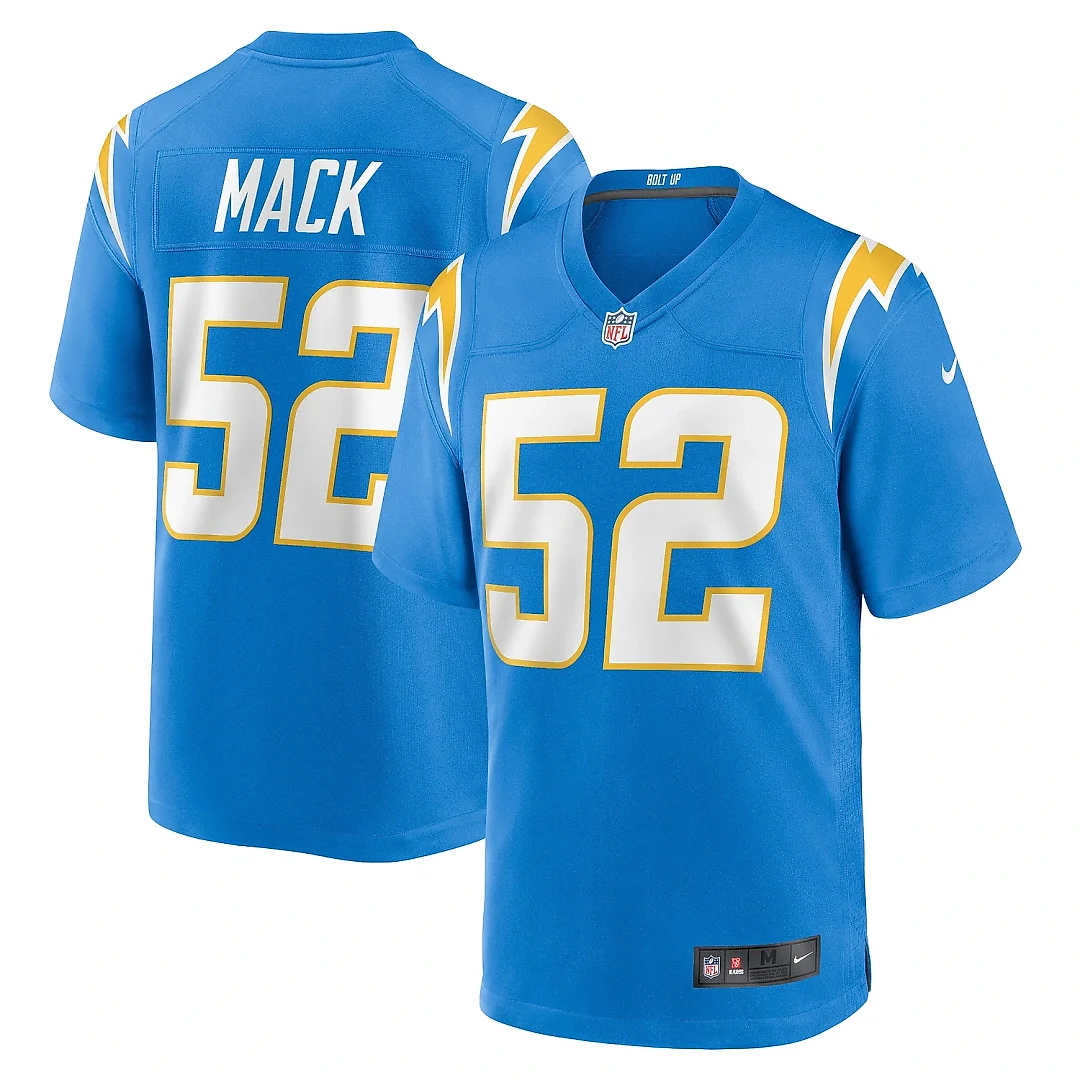 Zennovawear Men's Los Angeles Chargers Khalil Mack Powder Blue Game Jersey