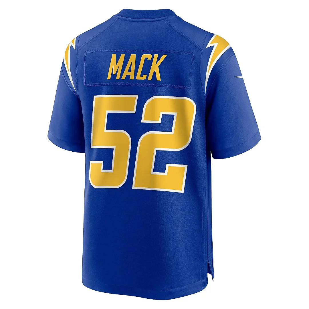 Zennovawear Men's Los Angeles Chargers Khalil Mack Royal Alternate Game Jersey