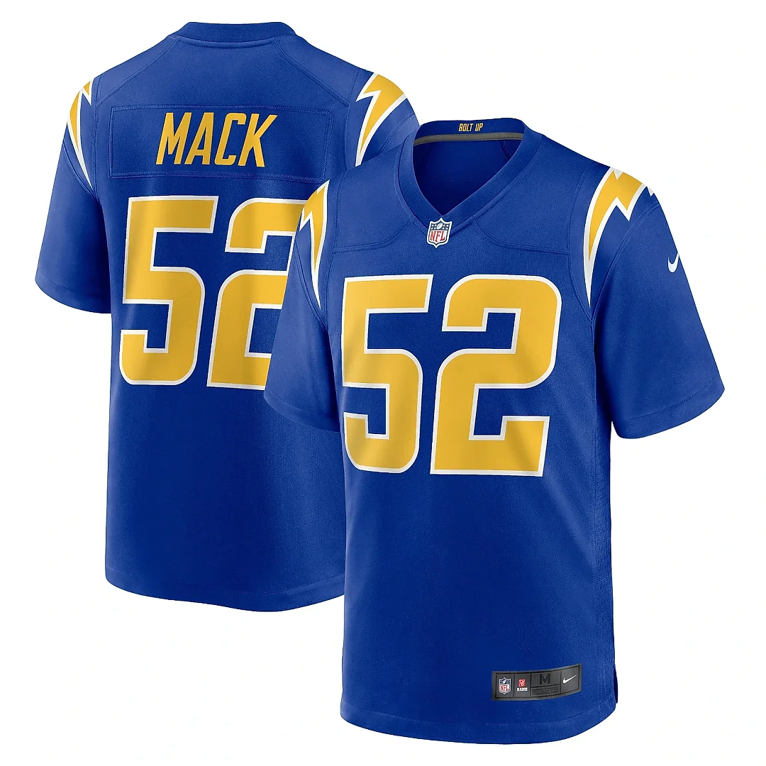 Zennovawear Men's Los Angeles Chargers Khalil Mack Royal Alternate Game Jersey