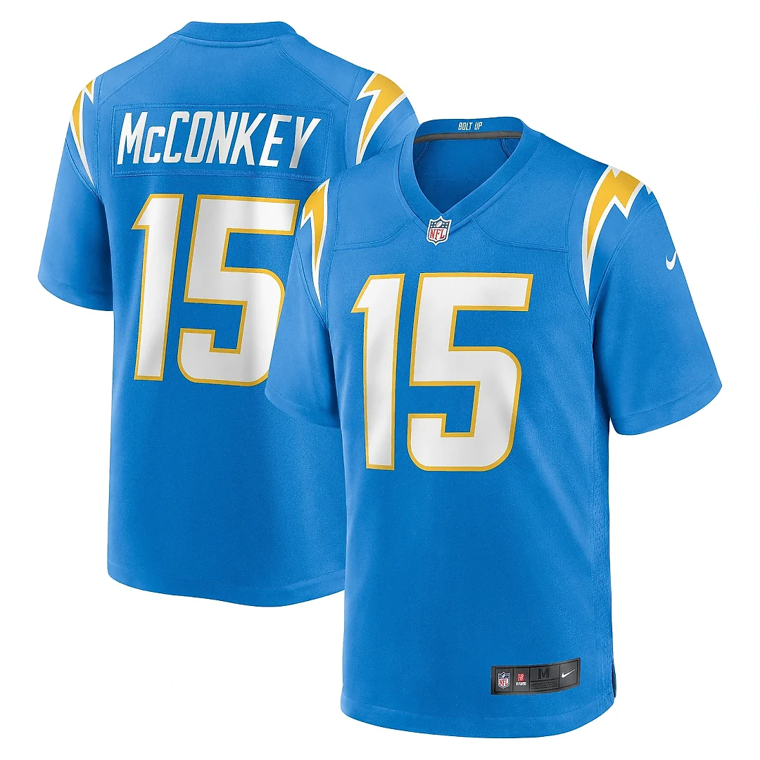 Zennovawear Men's Los Angeles Chargers Ladd McConkey Powder Blue Player Game Jersey