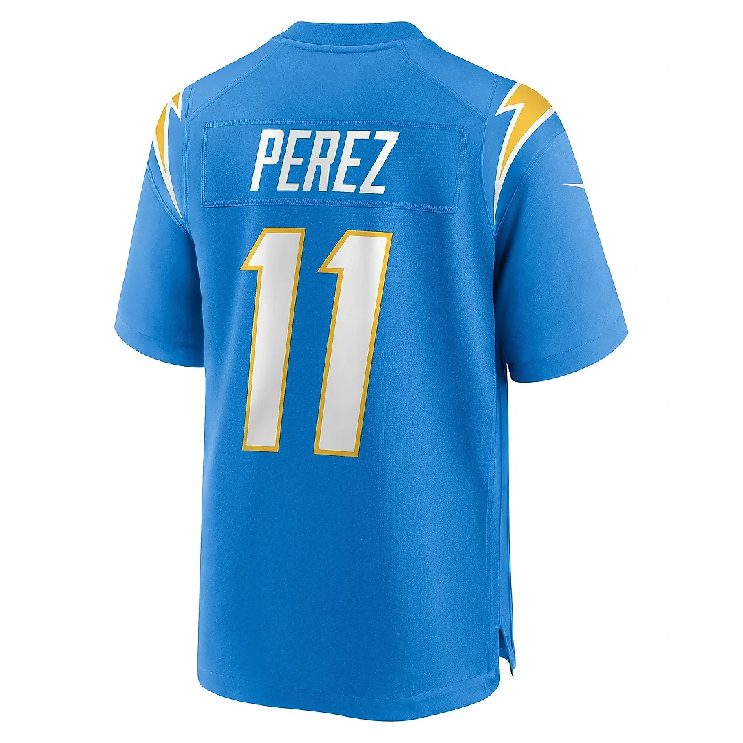 Zennovawear Men's Los Angeles Chargers Luis Perez Powder Blue Team Game Jersey