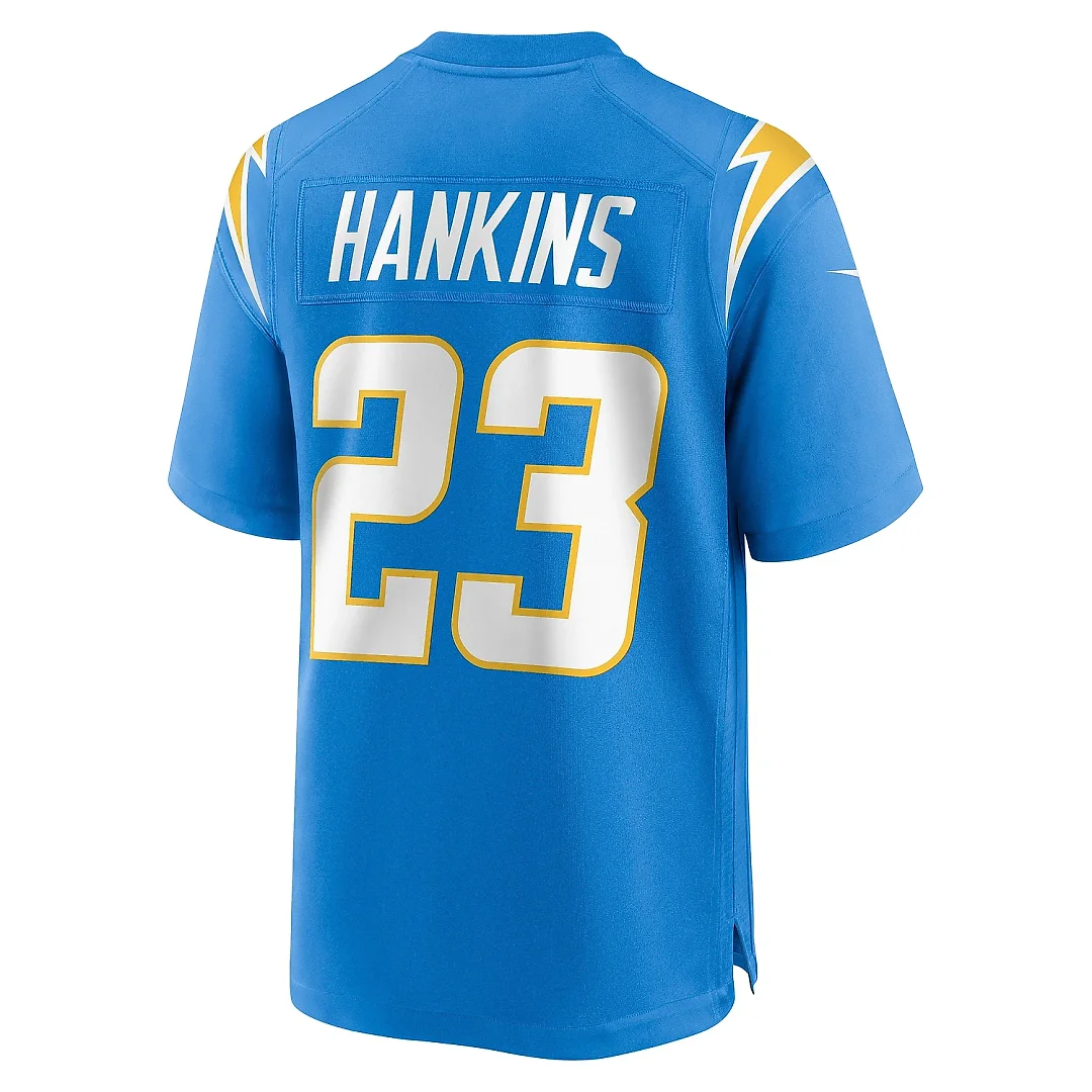 Zennovawear Men's Los Angeles Chargers Matt Hankins Powder Blue Team Game Jersey