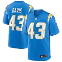 Zennovawear Men's Los Angeles Chargers Michael Davis Powder Blue Game Jersey