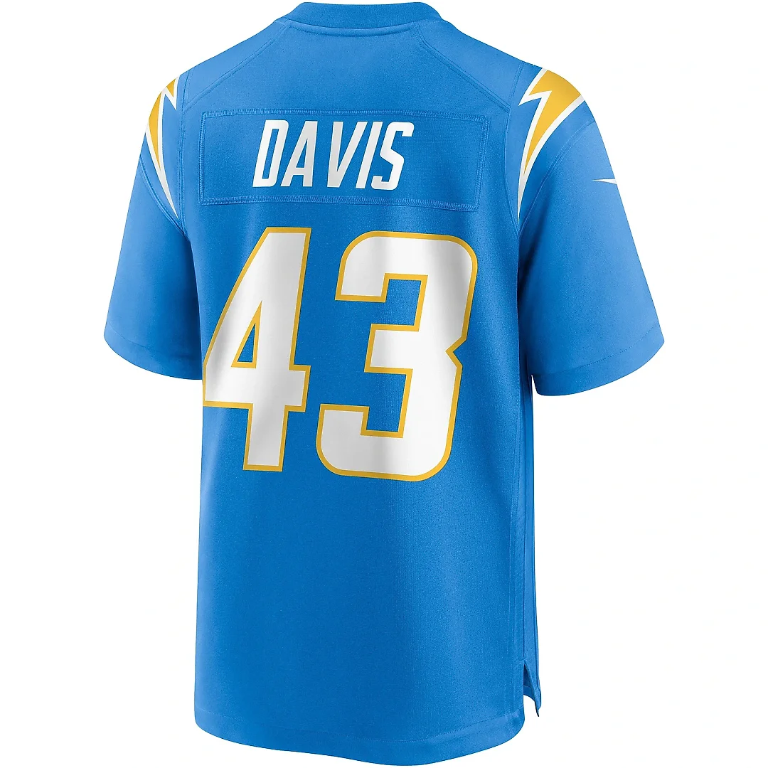 Zennovawear Men's Los Angeles Chargers Michael Davis Powder Blue Game Jersey