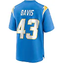 Zennovawear Men's Los Angeles Chargers Michael Davis Powder Blue Game Jersey