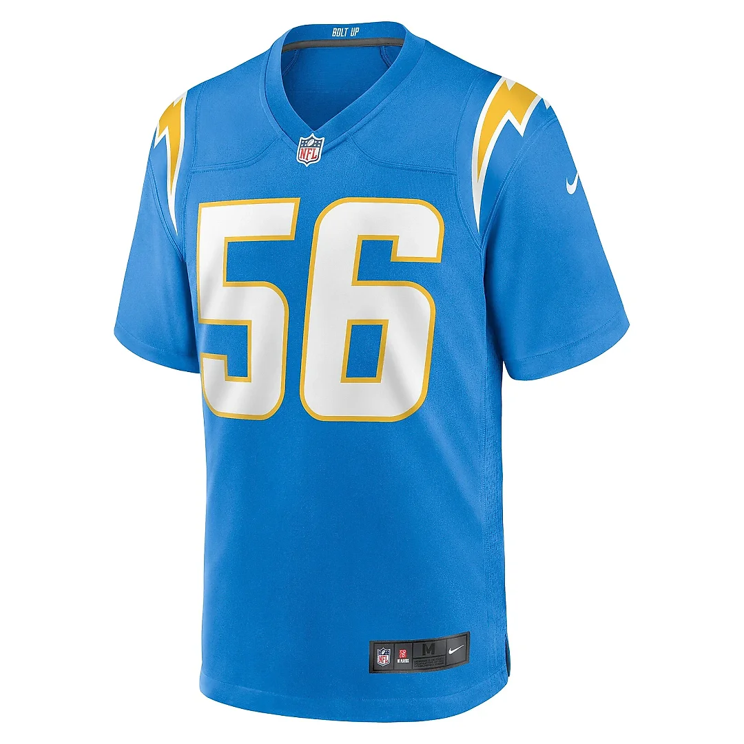 Zennovawear Men's Los Angeles Chargers Morgan Fox Powder Blue Player Game Jersey