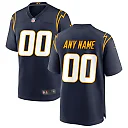 Zennovawear Men's Los Angeles Chargers Navy Alternate Custom Game Jersey